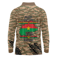 Burkina Faso Military Long Sleeve Polo Shirt Bravo Caption Traore! Viva Burkina Faso Nation!