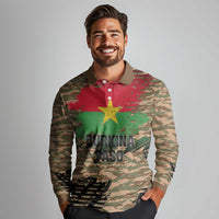 Burkina Faso Military Long Sleeve Polo Shirt Bravo Caption Traore! Viva Burkina Faso Nation!