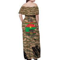Burkina Faso Military Off Shoulder Maxi Dress Bravo Caption Traore! Viva Burkina Faso Nation!
