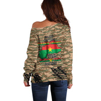 Burkina Faso Military Off Shoulder Sweater Bravo Caption Traore! Viva Burkina Faso Nation!