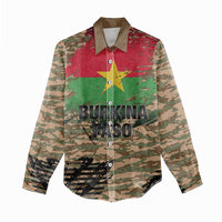 Burkina Faso Military Women Casual Shirt Bravo Caption Traore! Viva Burkina Faso Nation!