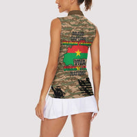 Burkina Faso Military Women Sleeveless Polo Shirt Bravo Caption Traore! Viva Burkina Faso Nation!