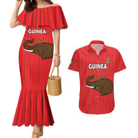 Custom Guinea Football Couples Matching Mermaid Dress and Hawaiian Shirt Allez Syli National - Wonder Print Shop