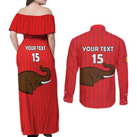 Custom Guinea Football Couples Matching Off Shoulder Maxi Dress and Long Sleeve Button Shirt Allez Syli National - Wonder Print Shop