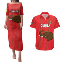 Custom Guinea Football Couples Matching Puletasi and Hawaiian Shirt Allez Syli National - Wonder Print Shop