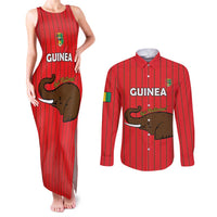 Custom Guinea Football Couples Matching Tank Maxi Dress and Long Sleeve Button Shirt Allez Syli National - Wonder Print Shop