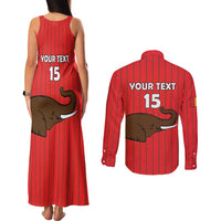 Custom Guinea Football Couples Matching Tank Maxi Dress and Long Sleeve Button Shirt Allez Syli National - Wonder Print Shop