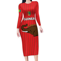 Custom Guinea Football Family Matching Long Sleeve Bodycon Dress and Hawaiian Shirt Allez Syli National - Wonder Print Shop