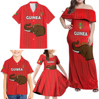 Custom Guinea Football Family Matching Off Shoulder Maxi Dress and Hawaiian Shirt Allez Syli National - Wonder Print Shop