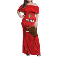 Custom Guinea Football Family Matching Off Shoulder Maxi Dress and Hawaiian Shirt Allez Syli National - Wonder Print Shop