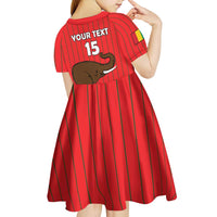Custom Guinea Football Kid Short Sleeve Dress Allez Syli National - Wonder Print Shop