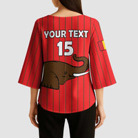 Custom Guinea Football Kimono Sleeve Blouse Allez Syli National - Wonder Print Shop