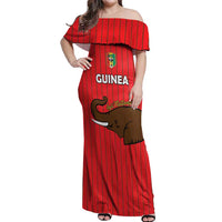 Custom Guinea Football Off Shoulder Maxi Dress Allez Syli National - Wonder Print Shop