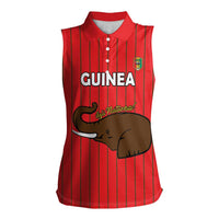 Custom Guinea Football Women Sleeveless Polo Shirt Allez Syli National - Wonder Print Shop