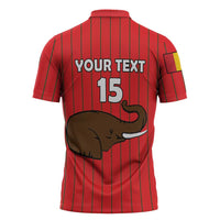 Custom Guinea Football Zipper Polo Shirt Allez Syli National - Wonder Print Shop