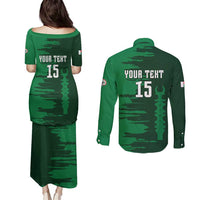 Custom Madagascar Football Couples Matching Puletasi and Long Sleeve Button Shirt Go Barea - Wonder Print Shop