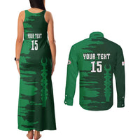Custom Madagascar Football Couples Matching Tank Maxi Dress and Long Sleeve Button Shirt Go Barea - Wonder Print Shop