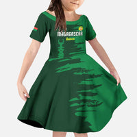 Custom Madagascar Football Family Matching Off The Shoulder Long Sleeve Dress and Hawaiian Shirt Go Barea - Wonder Print Shop
