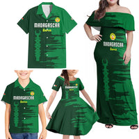 Custom Madagascar Football Family Matching Off Shoulder Maxi Dress and Hawaiian Shirt Go Barea - Wonder Print Shop
