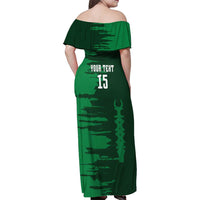 Custom Madagascar Football Family Matching Off Shoulder Maxi Dress and Hawaiian Shirt Go Barea - Wonder Print Shop