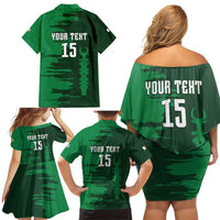 Custom Madagascar Football Family Matching Off Shoulder Short Dress and Hawaiian Shirt Go Barea - Wonder Print Shop