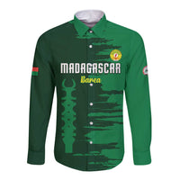Custom Madagascar Football Long Sleeve Button Shirt Go Barea - Wonder Print Shop