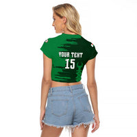 Custom Madagascar Football Raglan Cropped T Shirt Go Barea - Wonder Print Shop