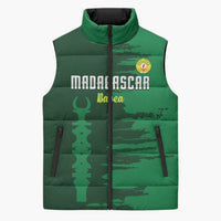 Custom Madagascar Football Sleeveless Puffer Jacket Go Barea - Wonder Print Shop