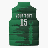 Custom Madagascar Football Sleeveless Puffer Jacket Go Barea - Wonder Print Shop