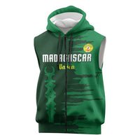 Custom Madagascar Football Sleeveless Zip Hoodie Go Barea - Wonder Print Shop