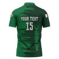 Custom Madagascar Football Zipper Polo Shirt Go Barea - Wonder Print Shop