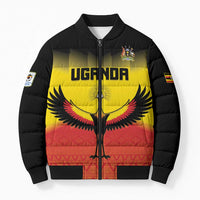 Custom Uganda Football Bomber Puffer Jacket Go Cranes Go - Wonder Print Shop