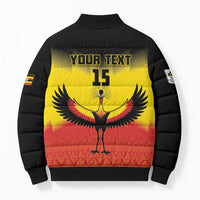 Custom Uganda Football Bomber Puffer Jacket Go Cranes Go - Wonder Print Shop