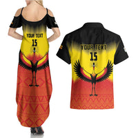 Custom Uganda Football Couples Matching Summer Maxi Dress and Hawaiian Shirt Go Cranes Go - Wonder Print Shop