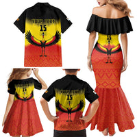 Custom Uganda Football Family Matching Mermaid Dress and Hawaiian Shirt Go Cranes Go - Wonder Print Shop
