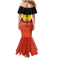 Custom Uganda Football Family Matching Mermaid Dress and Hawaiian Shirt Go Cranes Go - Wonder Print Shop
