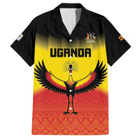 Custom Uganda Football Family Matching Off The Shoulder Long Sleeve Dress and Hawaiian Shirt Go Cranes Go - Wonder Print Shop