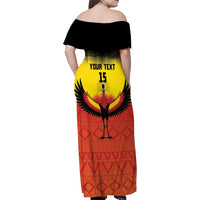 Custom Uganda Football Family Matching Off Shoulder Maxi Dress and Hawaiian Shirt Go Cranes Go - Wonder Print Shop