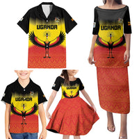 Custom Uganda Football Family Matching Puletasi and Hawaiian Shirt Go Cranes Go - Wonder Print Shop