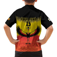 Custom Uganda Football Family Matching Short Sleeve Bodycon Dress and Hawaiian Shirt Go Cranes Go - Wonder Print Shop