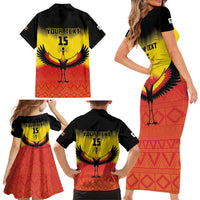 Custom Uganda Football Family Matching Short Sleeve Bodycon Dress and Hawaiian Shirt Go Cranes Go - Wonder Print Shop