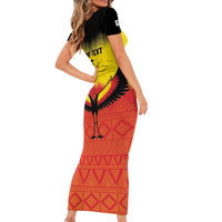 Custom Uganda Football Family Matching Short Sleeve Bodycon Dress and Hawaiian Shirt Go Cranes Go - Wonder Print Shop