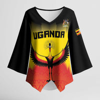Custom Uganda Football Kimono Sleeve Blouse Go Cranes Go - Wonder Print Shop