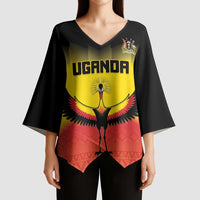 Custom Uganda Football Kimono Sleeve Blouse Go Cranes Go - Wonder Print Shop