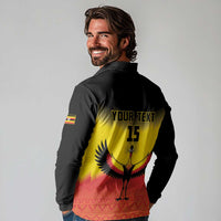 Custom Uganda Football Long Sleeve Polo Shirt Go Cranes Go - Wonder Print Shop