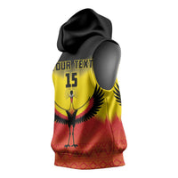 Custom Uganda Football Sleeveless Hoodie Go Cranes Go - Wonder Print Shop