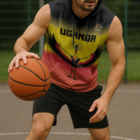 Custom Uganda Football Sleeveless Hoodie Go Cranes Go - Wonder Print Shop