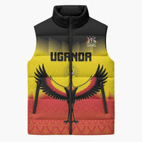Custom Uganda Football Sleeveless Puffer Jacket Go Cranes Go - Wonder Print Shop