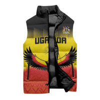 Custom Uganda Football Sleeveless Puffer Jacket Go Cranes Go - Wonder Print Shop