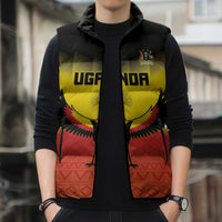 Custom Uganda Football Sleeveless Puffer Jacket Go Cranes Go - Wonder Print Shop
